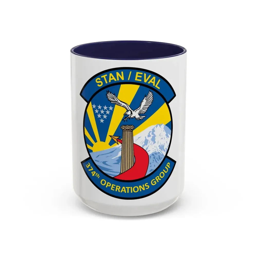 374th Operation Group (U.S. Air Force) Accent Coffee Mug 15oz Navy - Go Mug Yourself