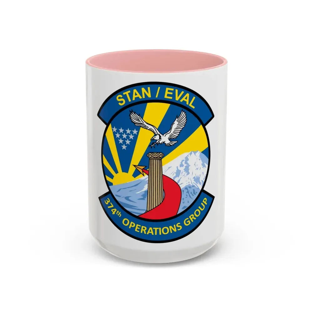 374th Operation Group (U.S. Air Force) Accent Coffee Mug 15oz Pink - Go Mug Yourself