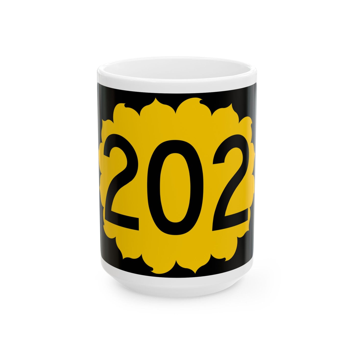 K-202 (Kansas) (Road Sign) White Coffee Mug