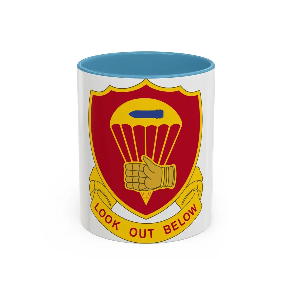 376 Airborne Field Artillery Battalion (U.S. Army) Accent Coffee Mug 11oz Light Blue - Go Mug Yourself