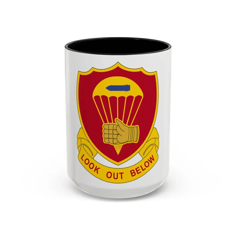 376 Airborne Field Artillery Battalion (U.S. Army) Accent Coffee Mug 15oz Black - Go Mug Yourself