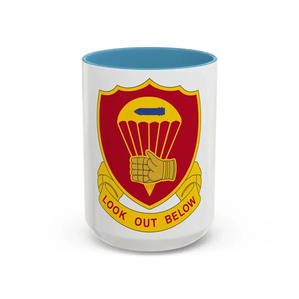 376 Airborne Field Artillery Battalion (U.S. Army) Accent Coffee Mug 15oz Light Blue - Go Mug Yourself