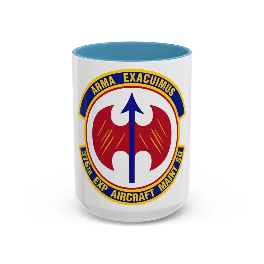 376th Expeditionary Aircraft Maintenance Squadron (U.S. Air Force) Accent Coffee Mug 15oz Light Blue - Go Mug Yourself