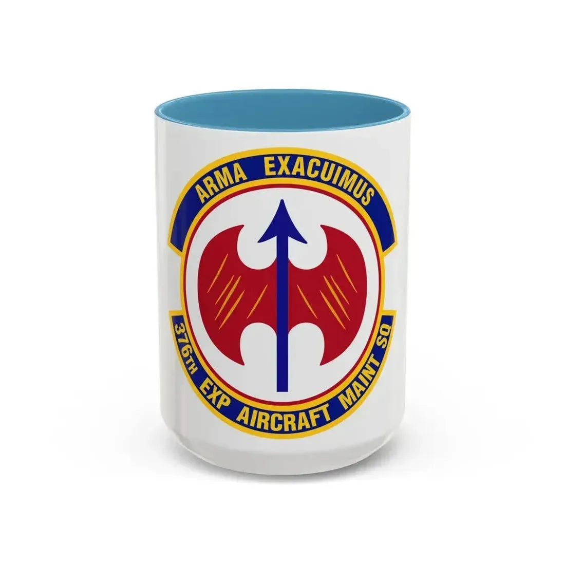376th Expeditionary Aircraft Maintenance Squadron (U.S. Air Force) Accent Coffee Mug 15oz Light Blue - Go Mug Yourself