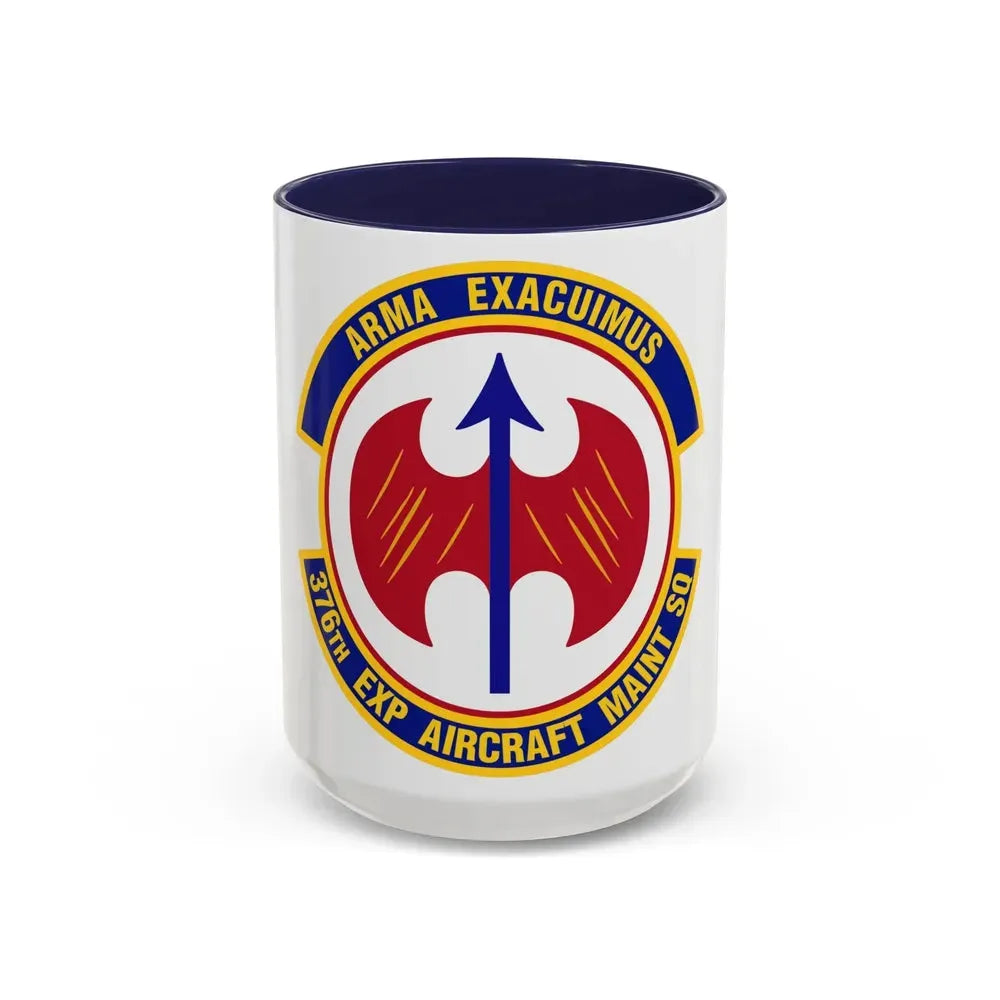 376th Expeditionary Aircraft Maintenance Squadron (U.S. Air Force) Accent Coffee Mug 15oz Navy - Go Mug Yourself