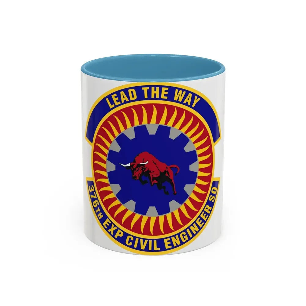 376th Expeditionary Civil Engineer Squadron (U.S. Air Force) Accent Coffee Mug 11oz Light Blue - Go Mug Yourself