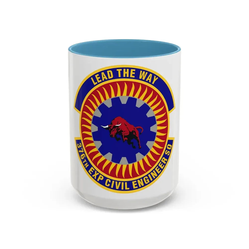 376th Expeditionary Civil Engineer Squadron (U.S. Air Force) Accent Coffee Mug 15oz Light Blue - Go Mug Yourself