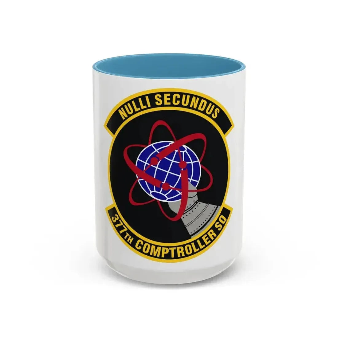377th Comptroller Squadron (U.S. Air Force) Accent Coffee Mug 15oz Light Blue - Go Mug Yourself