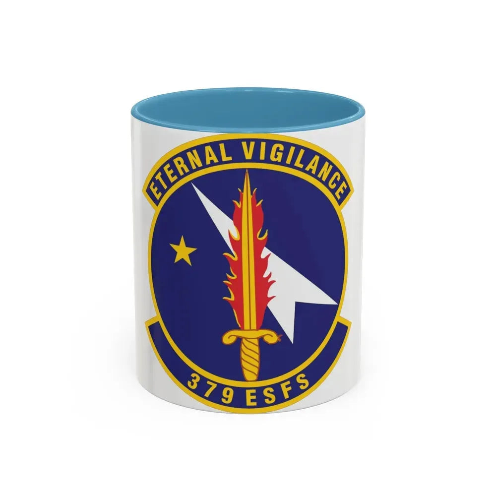 379th Expeditionary Security Forces Squadron (U.S. Air Force) Accent Coffee Mug 11oz Light Blue - Go Mug Yourself