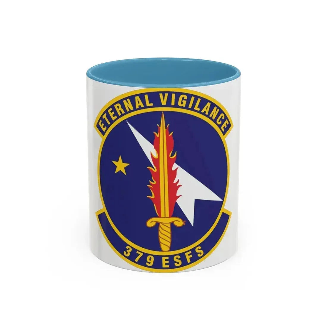379th Expeditionary Security Forces Squadron (U.S. Air Force) Accent Coffee Mug 11oz Light Blue - Go Mug Yourself