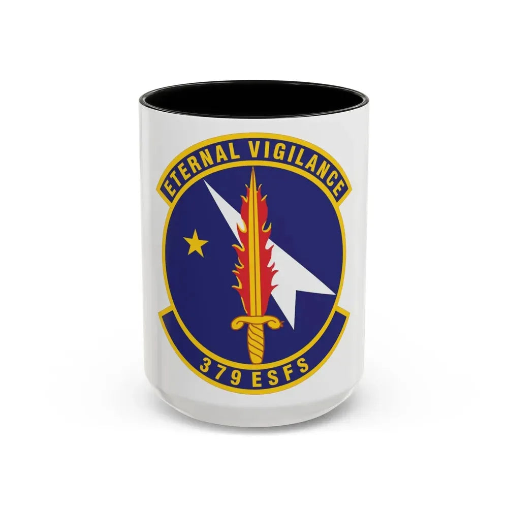379th Expeditionary Security Forces Squadron (U.S. Air Force) Accent Coffee Mug 15oz Black - Go Mug Yourself