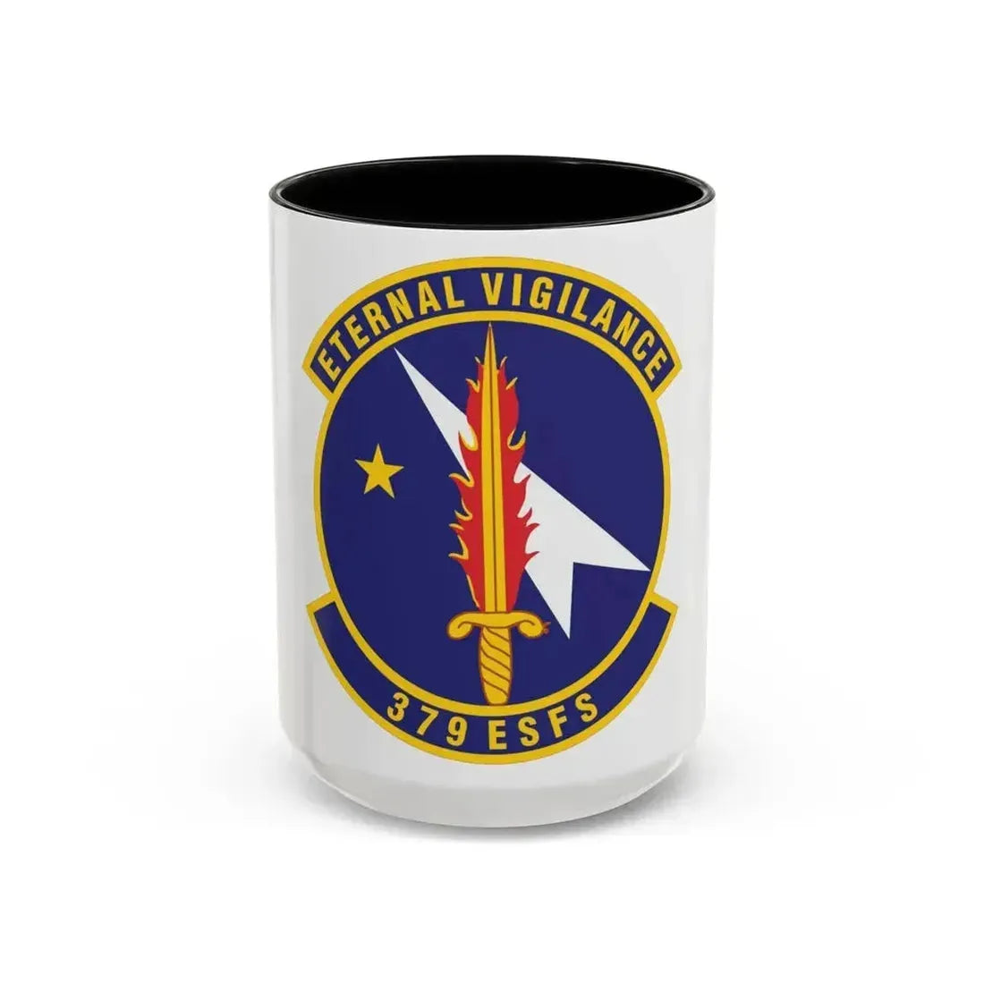 379th Expeditionary Security Forces Squadron (U.S. Air Force) Accent Coffee Mug 15oz Black - Go Mug Yourself