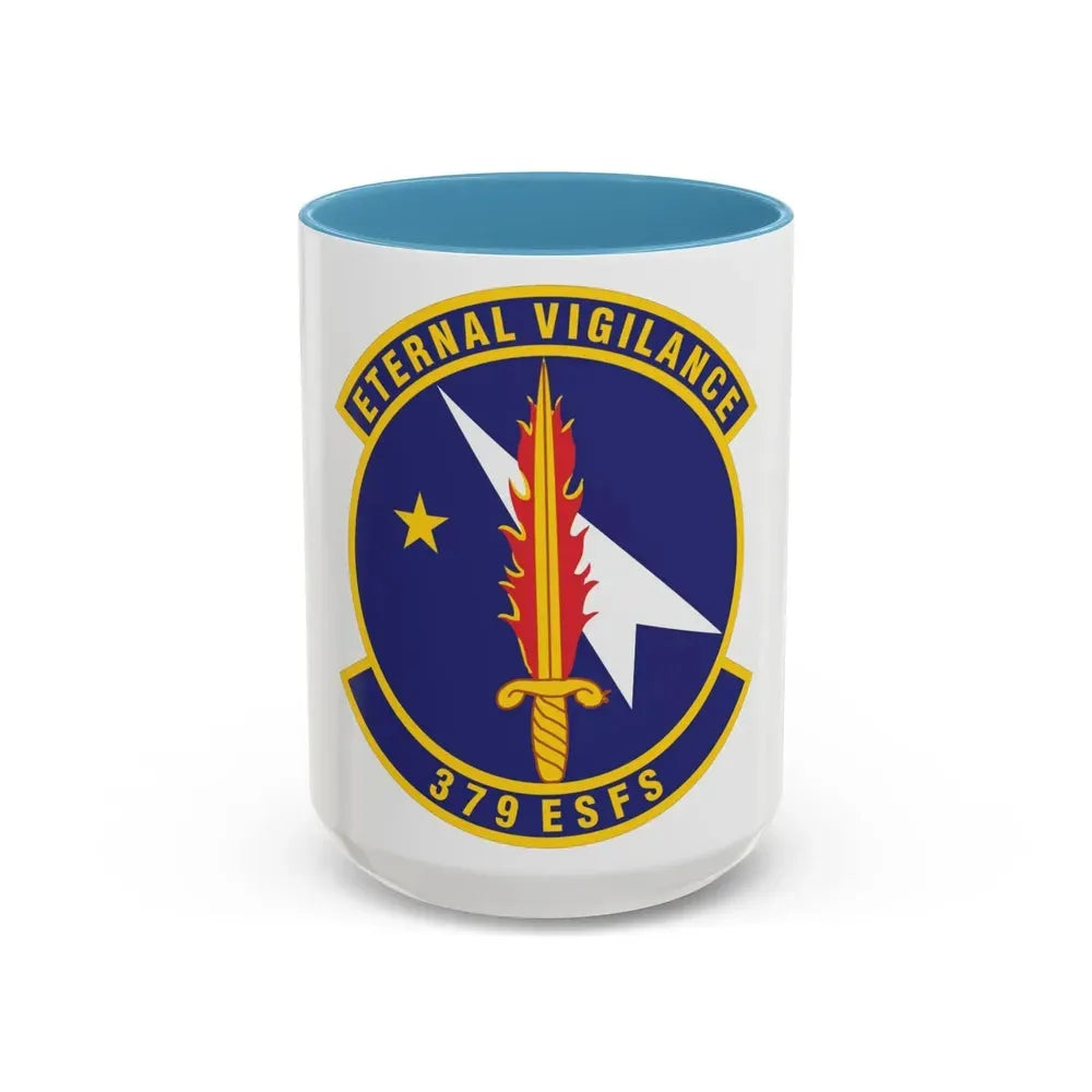 379th Expeditionary Security Forces Squadron (U.S. Air Force) Accent Coffee Mug 15oz Light Blue - Go Mug Yourself