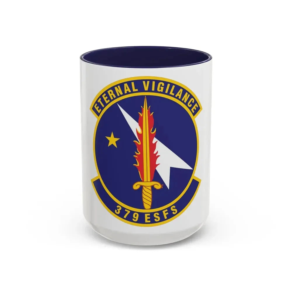 379th Expeditionary Security Forces Squadron (U.S. Air Force) Accent Coffee Mug 15oz Navy - Go Mug Yourself