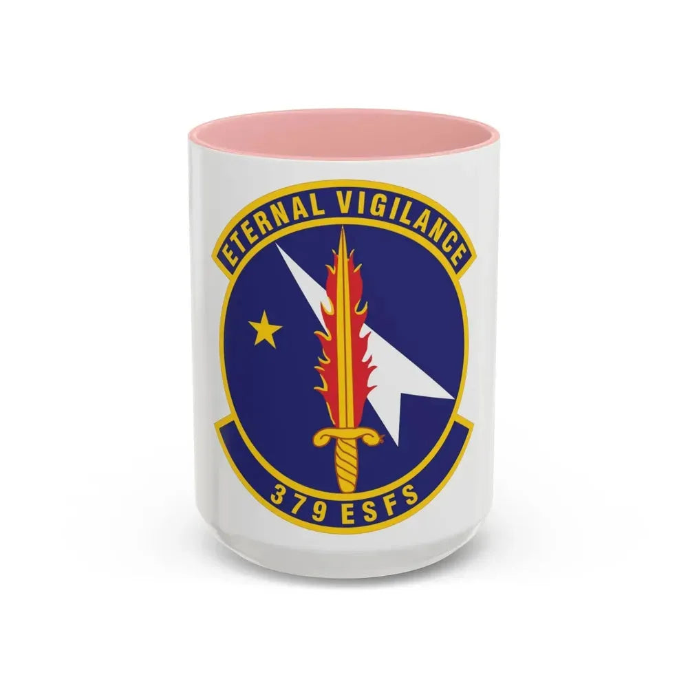 379th Expeditionary Security Forces Squadron (U.S. Air Force) Accent Coffee Mug 15oz Pink - Go Mug Yourself