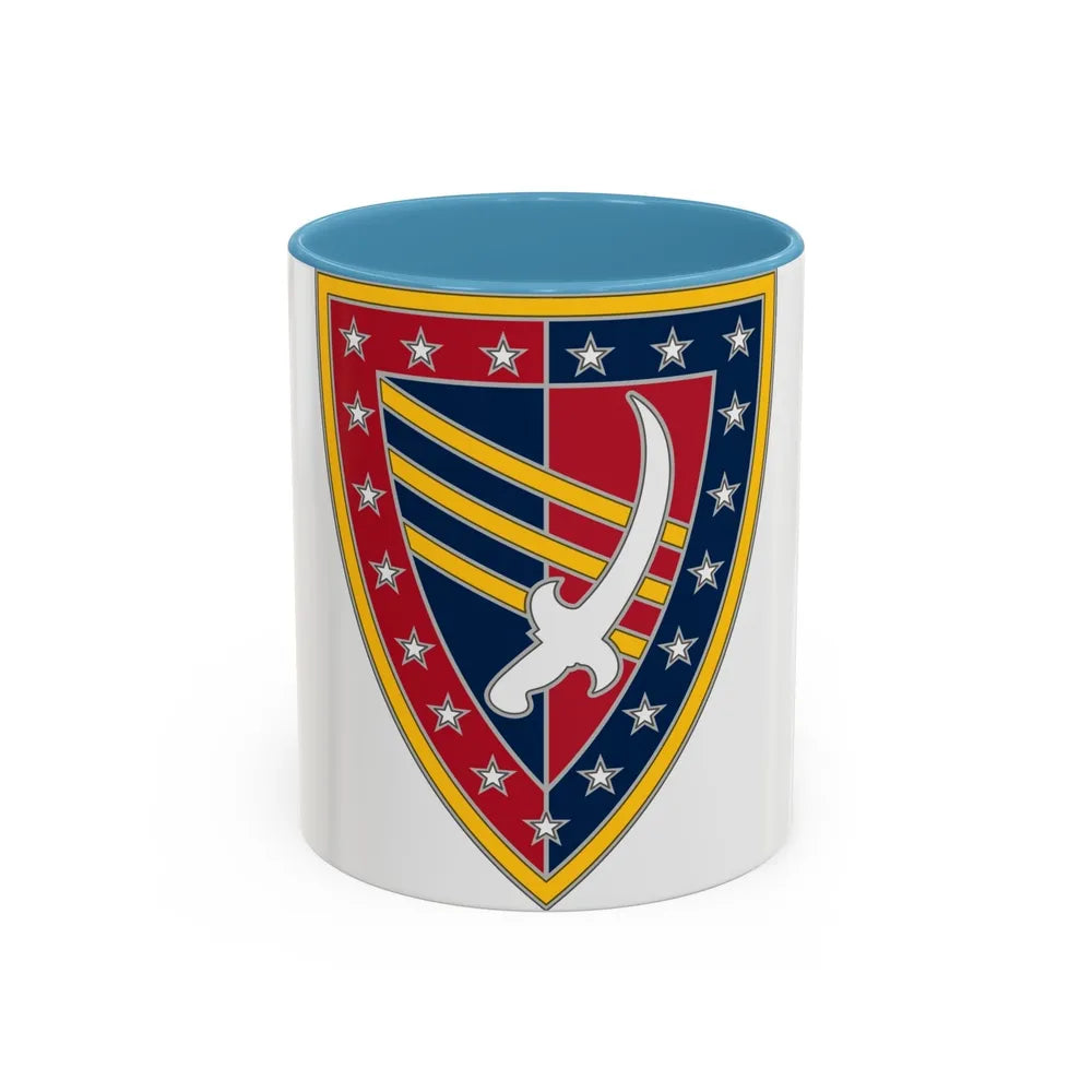 38 Sustainment Brigade (U.S. Army) Accent Coffee Mug-11oz-Light Blue-Go Mug Yourself