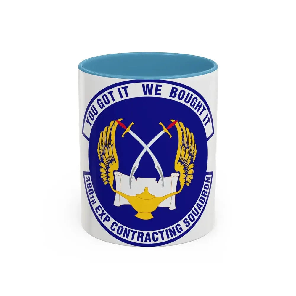 380th Expeditionary Contracting Squadron (U.S. Air Force) Accent Coffee Mug 11oz Light Blue - Go Mug Yourself