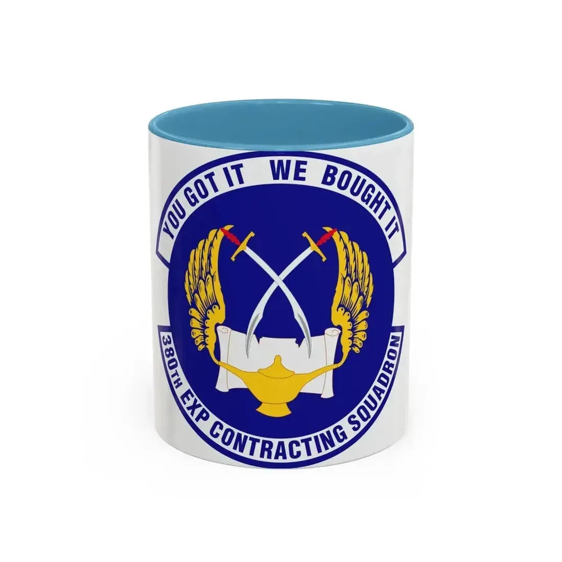 380th Expeditionary Contracting Squadron (U.S. Air Force) Accent Coffee Mug 11oz Light Blue - Go Mug Yourself