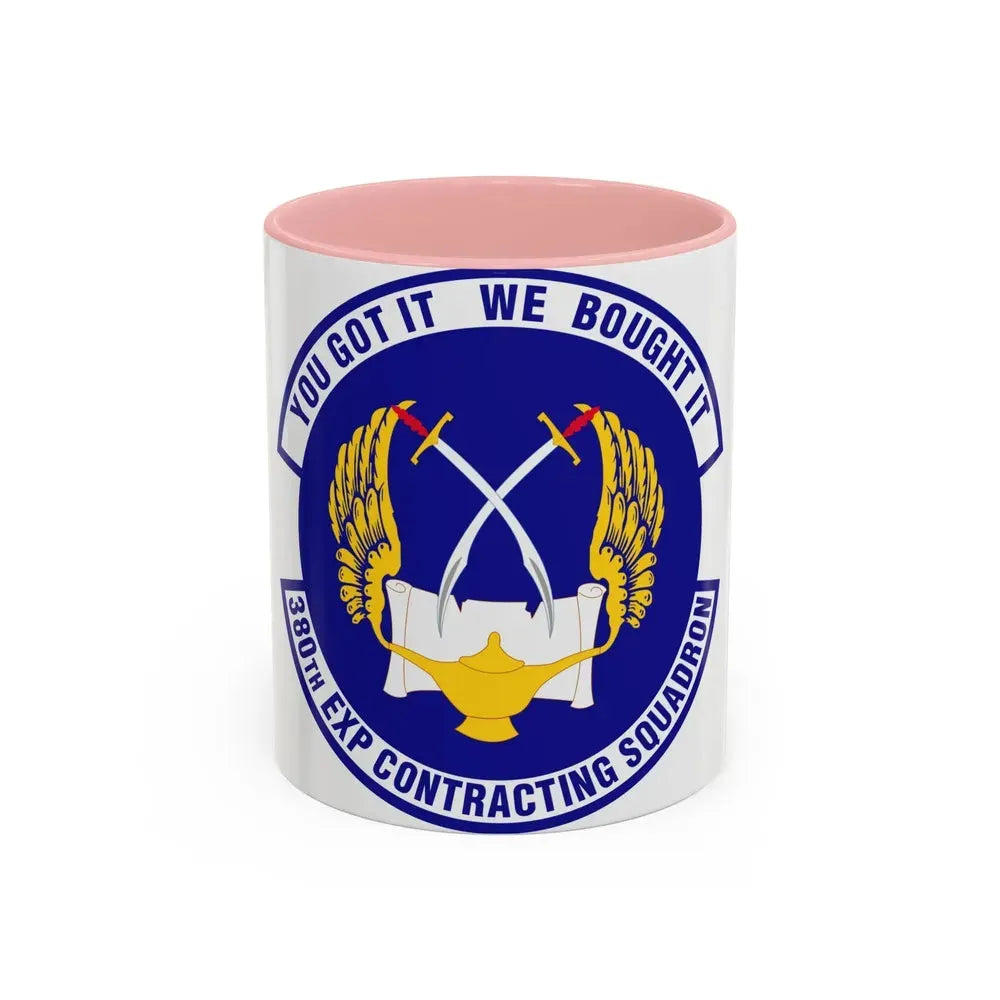 380th Expeditionary Contracting Squadron (U.S. Air Force) Accent Coffee Mug 11oz Pink - Go Mug Yourself