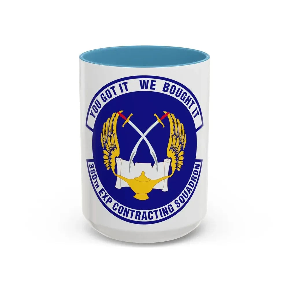 380th Expeditionary Contracting Squadron (U.S. Air Force) Accent Coffee Mug 15oz Light Blue - Go Mug Yourself