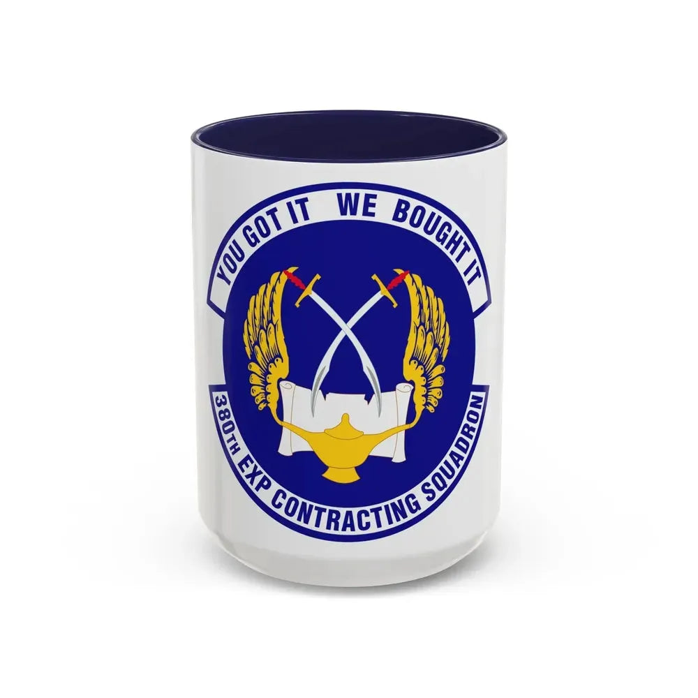 380th Expeditionary Contracting Squadron (U.S. Air Force) Accent Coffee Mug 15oz Navy - Go Mug Yourself