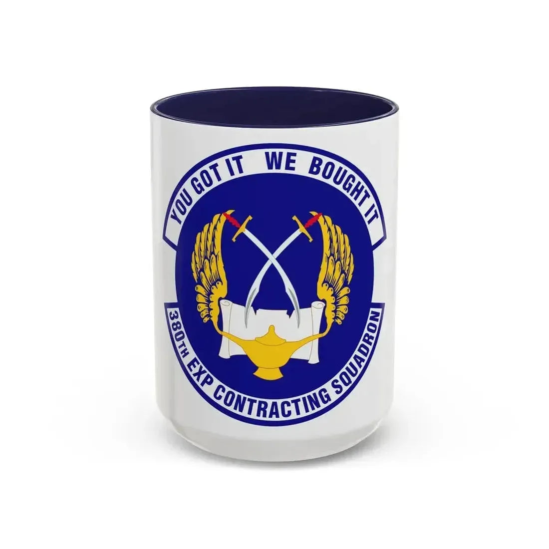 380th Expeditionary Contracting Squadron (U.S. Air Force) Accent Coffee Mug 15oz Navy - Go Mug Yourself