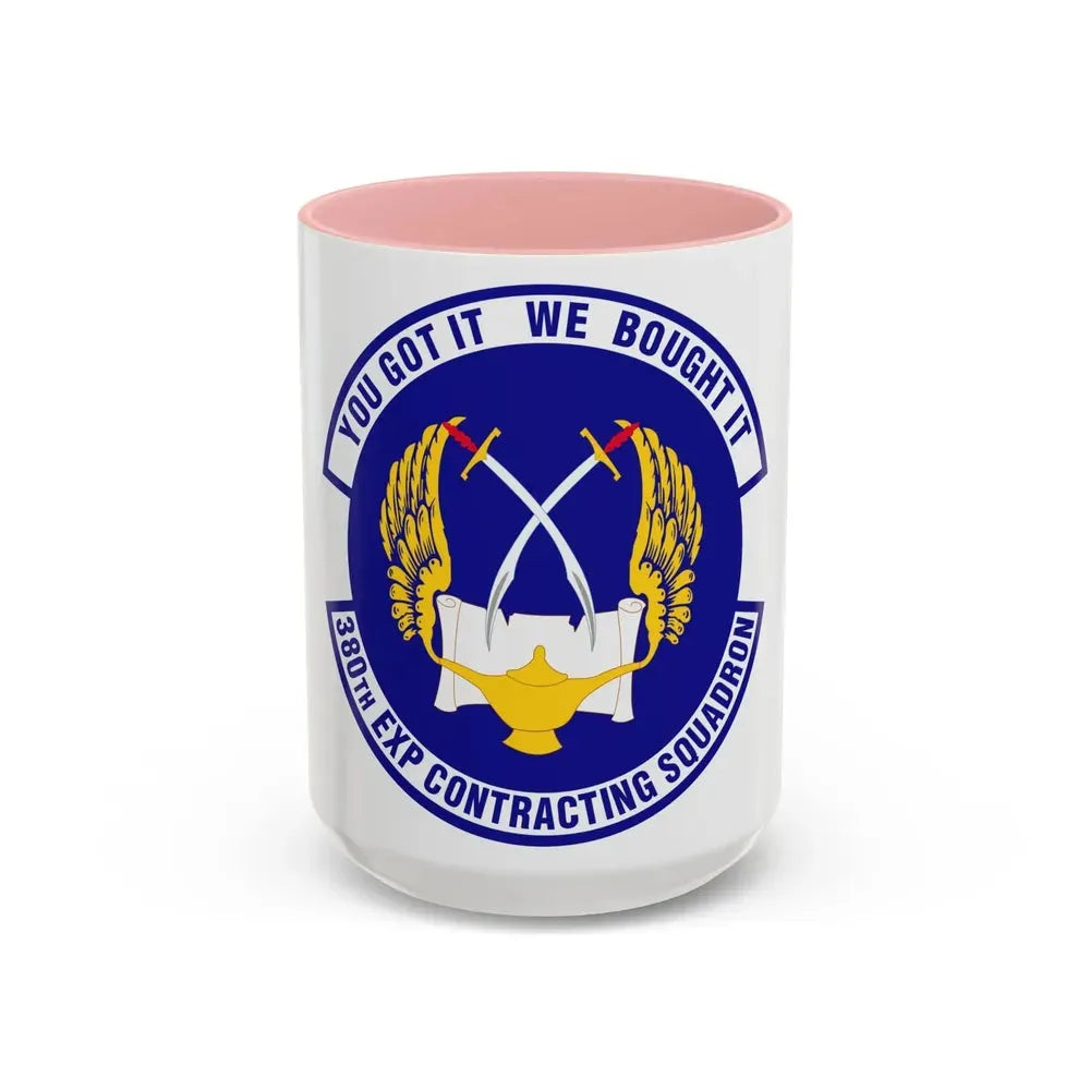 380th Expeditionary Contracting Squadron (U.S. Air Force) Accent Coffee Mug 15oz Pink - Go Mug Yourself