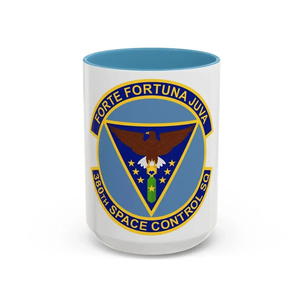 380th Space Control Squadron (U.S. Air Force) Accent Coffee Mug 15oz Light Blue - Go Mug Yourself