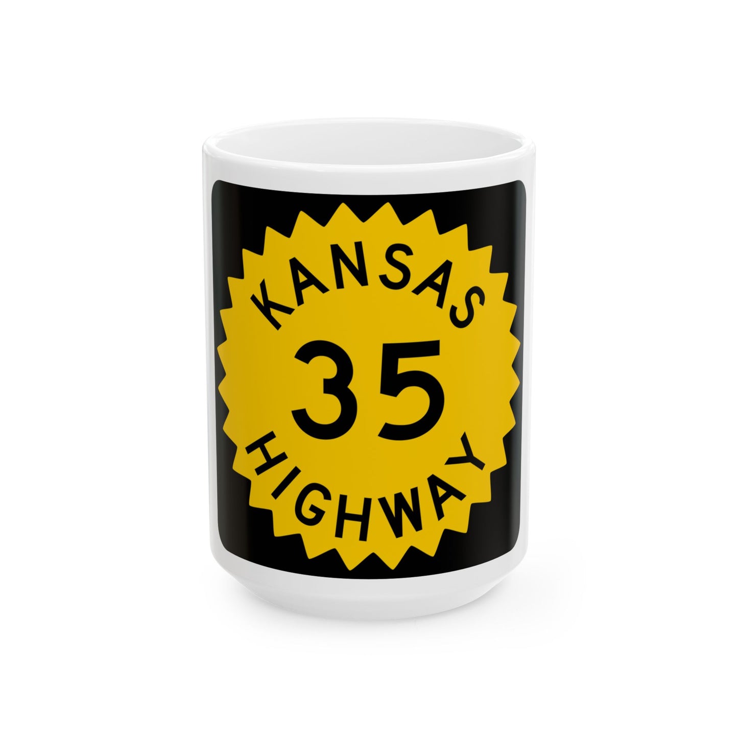 K-35 1948 (Kansas) (Road Sign) White Coffee Mug