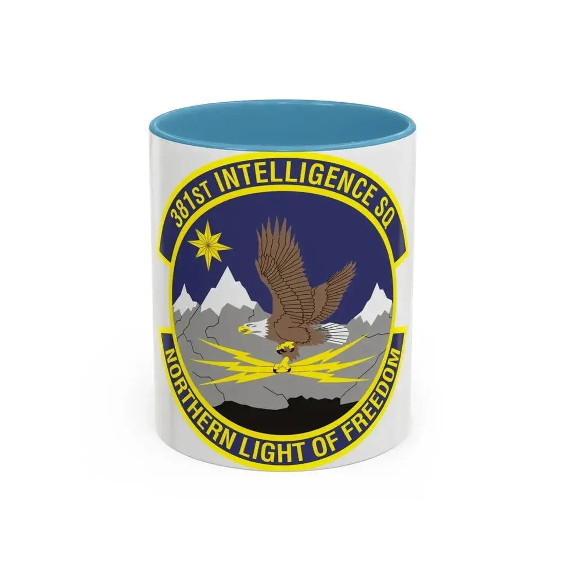 381st Intelligence Squadron (U.S. Air Force) Accent Coffee Mug 11oz Light Blue - Go Mug Yourself
