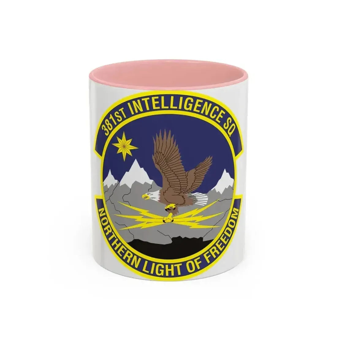 381st Intelligence Squadron (U.S. Air Force) Accent Coffee Mug 11oz Pink - Go Mug Yourself