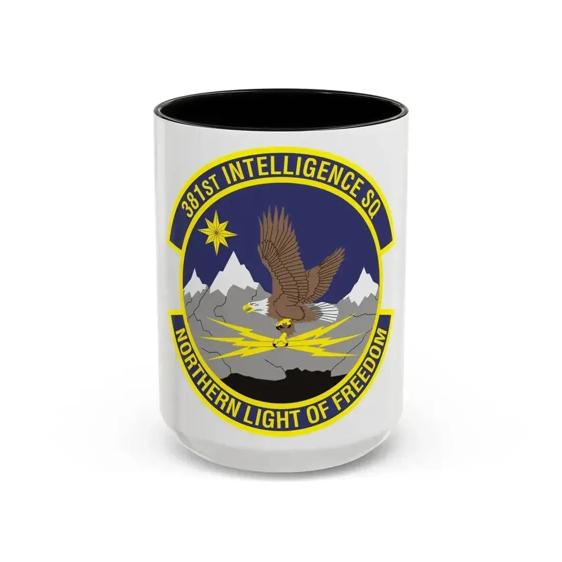 381st Intelligence Squadron (U.S. Air Force) Accent Coffee Mug 15oz Black - Go Mug Yourself