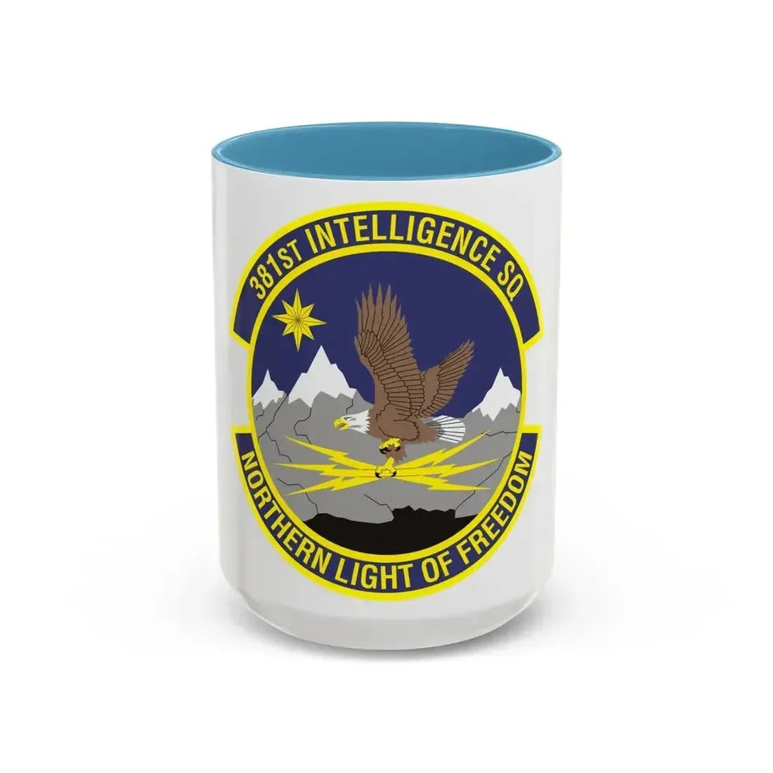 381st Intelligence Squadron (U.S. Air Force) Accent Coffee Mug 15oz Light Blue - Go Mug Yourself