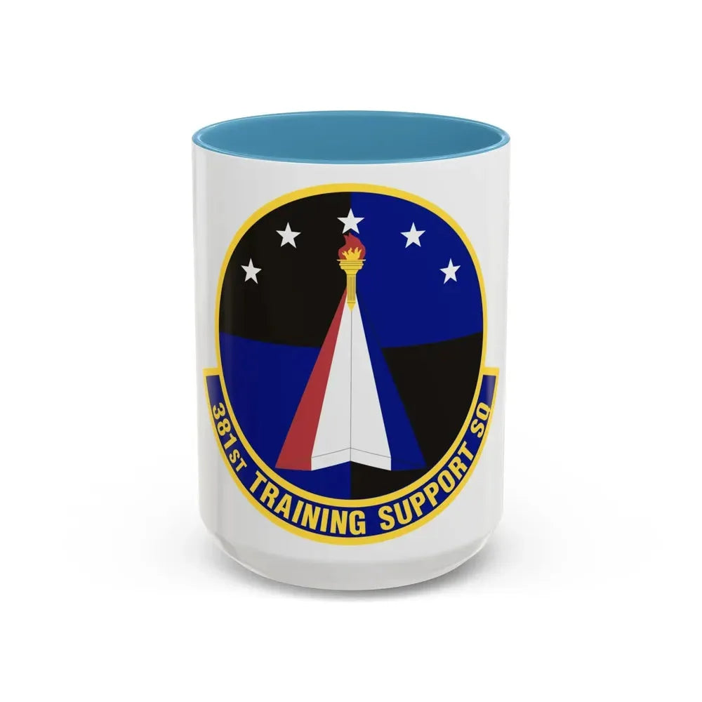 381st Training Support Squadron (U.S. Air Force) Accent Coffee Mug 15oz Light Blue - Go Mug Yourself