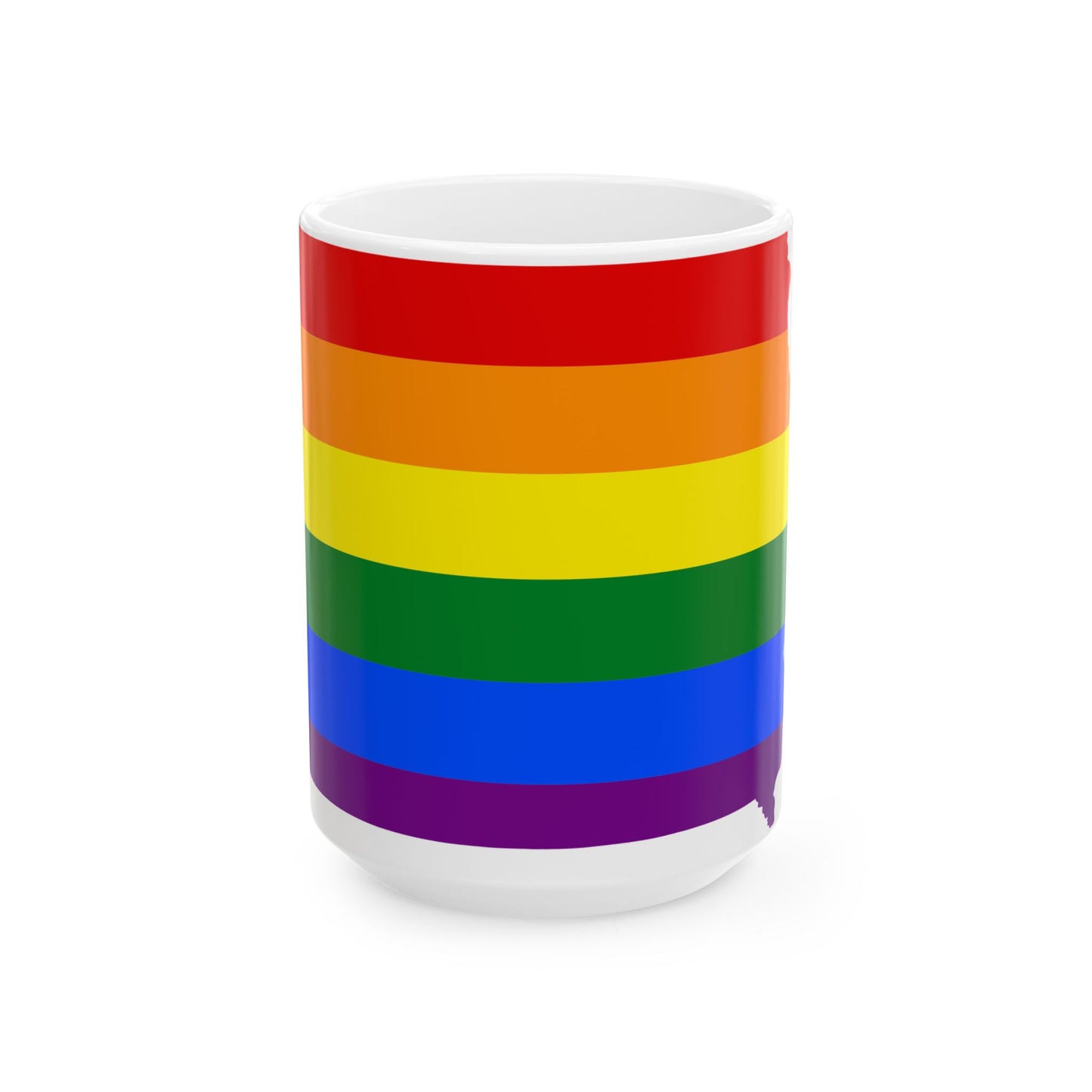 LGBT flag map of Iowa (United States) White Coffee Mug