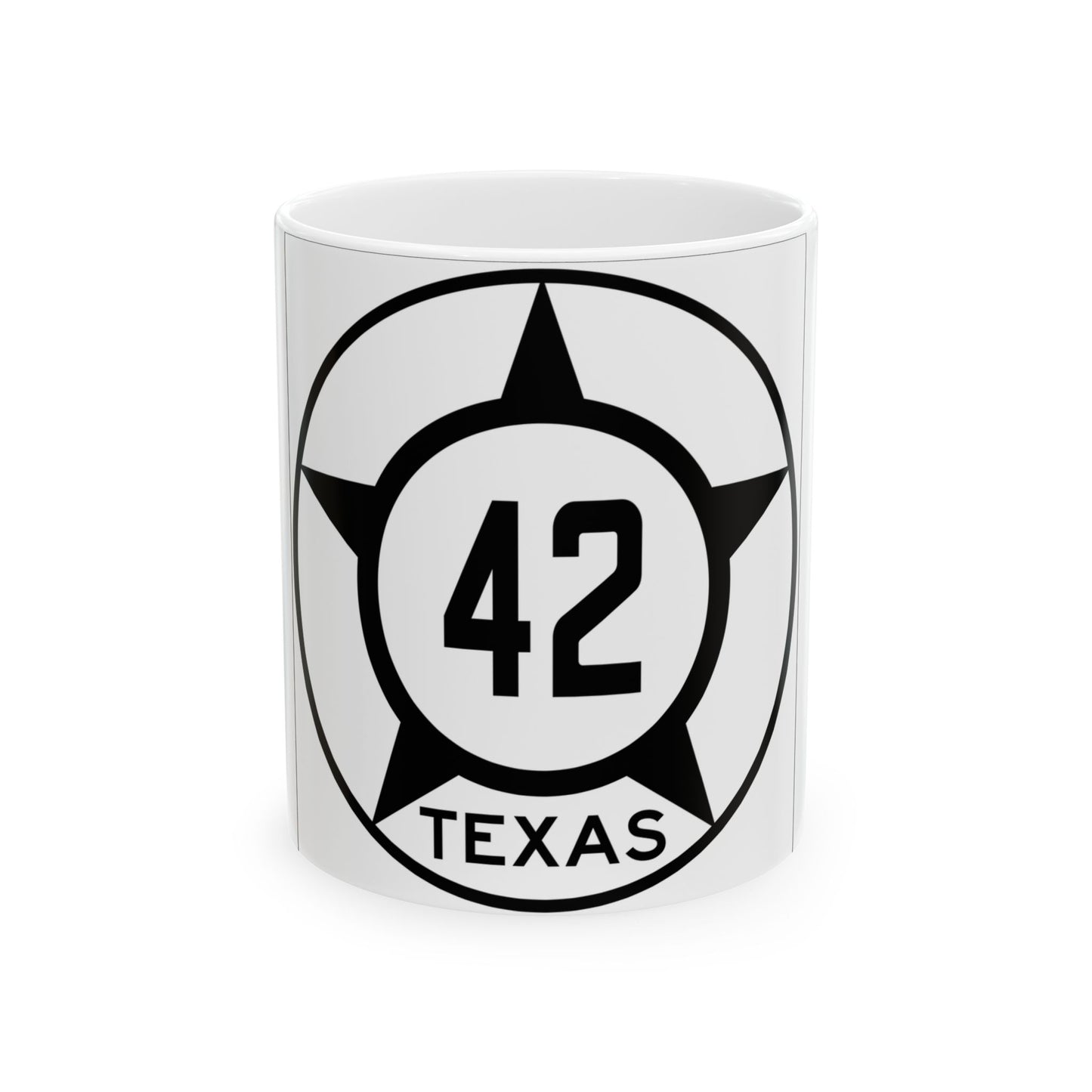 Old Texas 42 (Texas) (Road Sign) White Coffee Mug