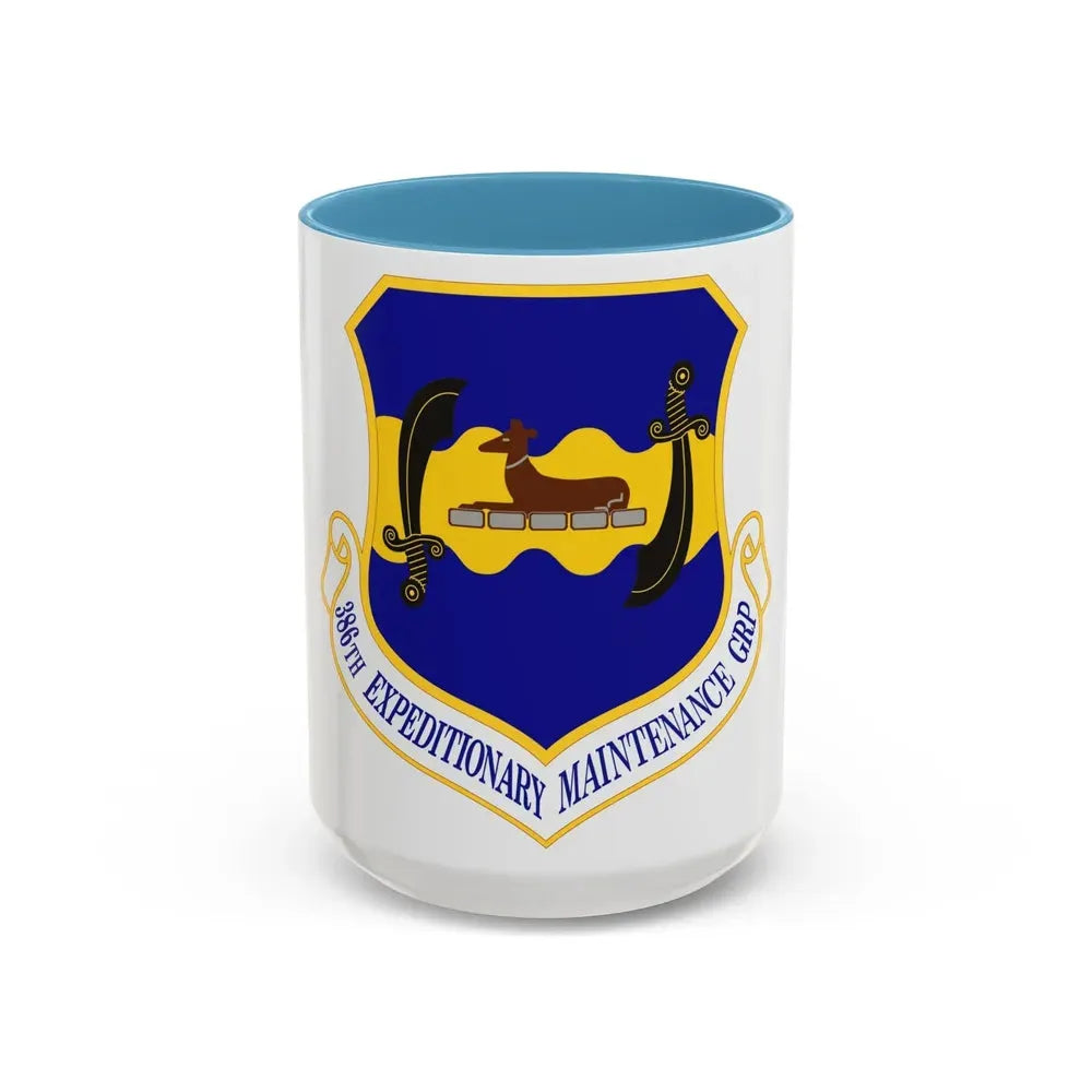 386th Expeditionary Maintenance Group (U.S. Air Force) Accent Coffee Mug 15oz Light Blue - Go Mug Yourself