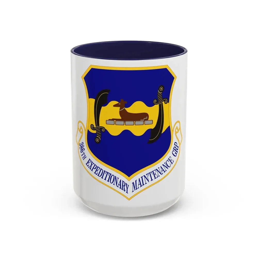 386th Expeditionary Maintenance Group (U.S. Air Force) Accent Coffee Mug 15oz Navy - Go Mug Yourself