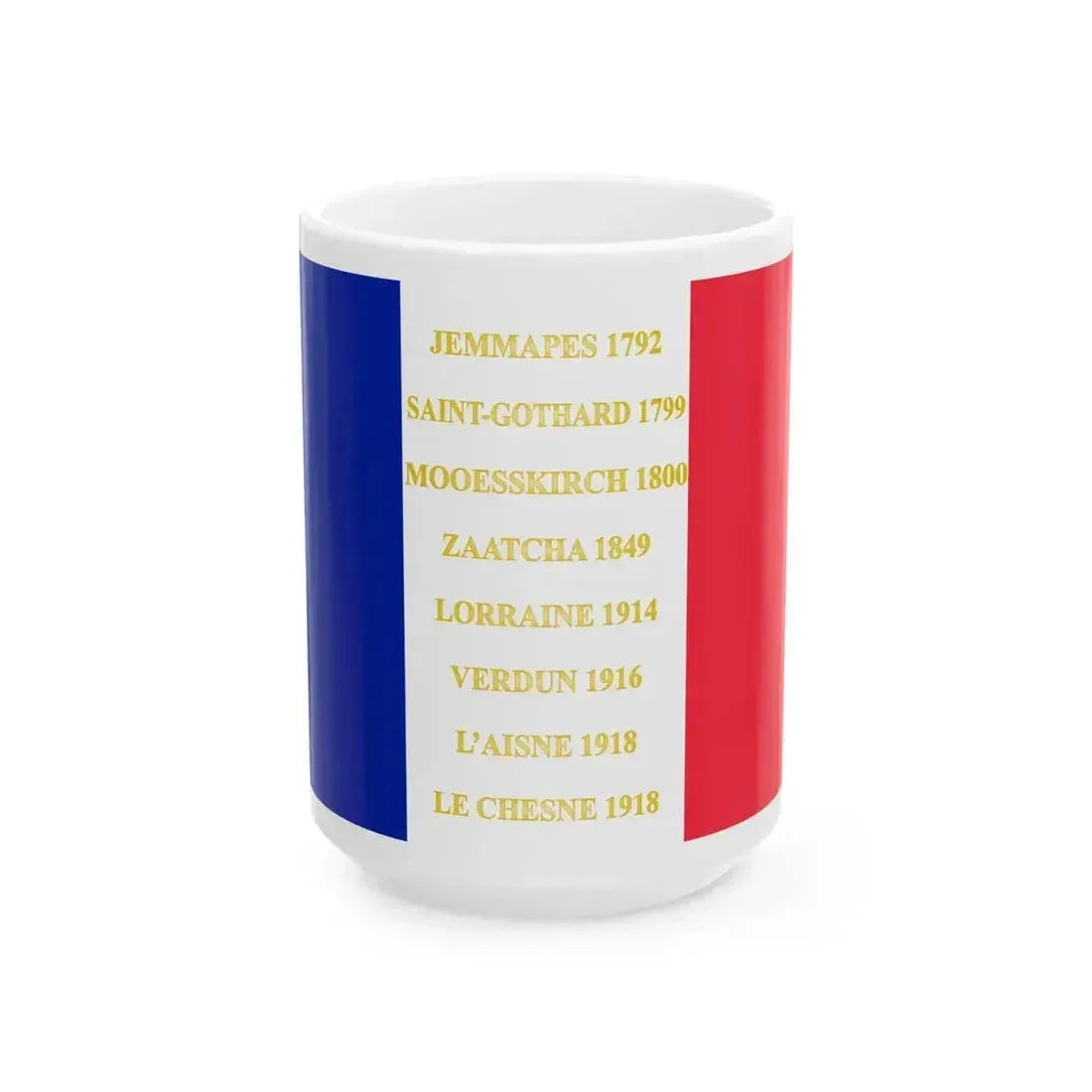38e regiment dinfanterie de ligne - drapeau (France) White Coffee Mug 15oz - Go Mug Yourself