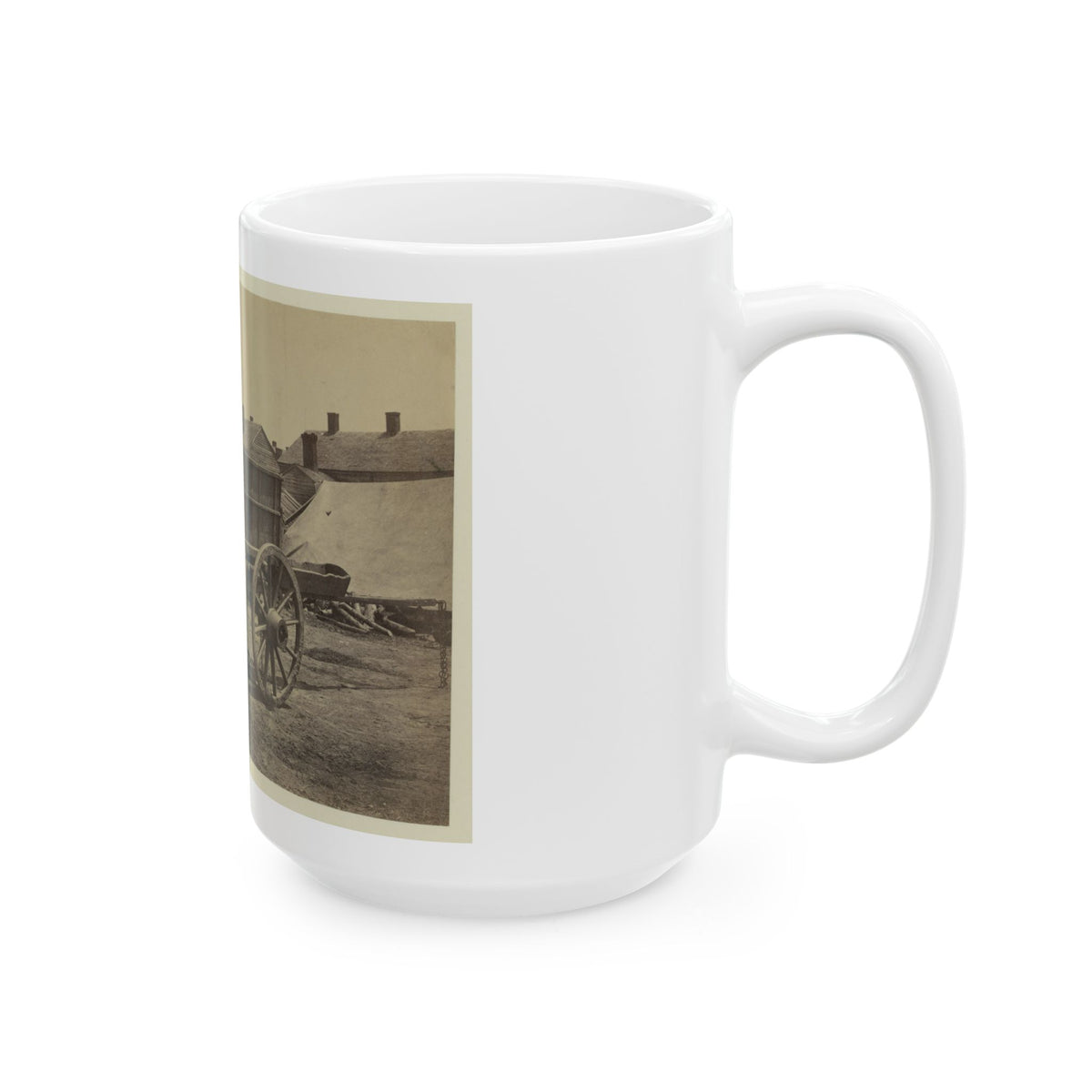 Supply Wagon, Probably In A Civil War Military Facility (U.S. Civil War) White Coffee Mug