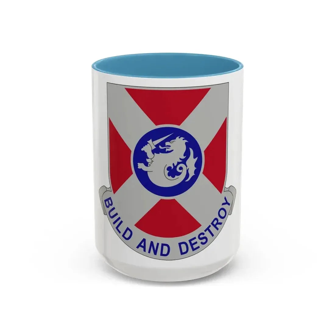 391 Engineer Battalion (U.S. Army) Accent Coffee Mug 15oz Light Blue - Go Mug Yourself