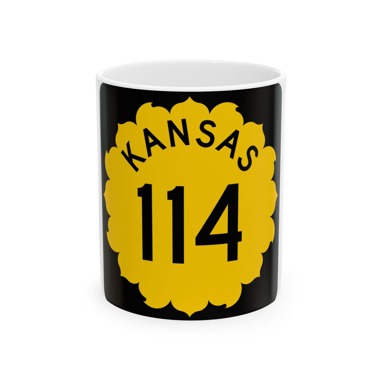 K-114 1962 (Kansas) (Road Sign) White Coffee Mug