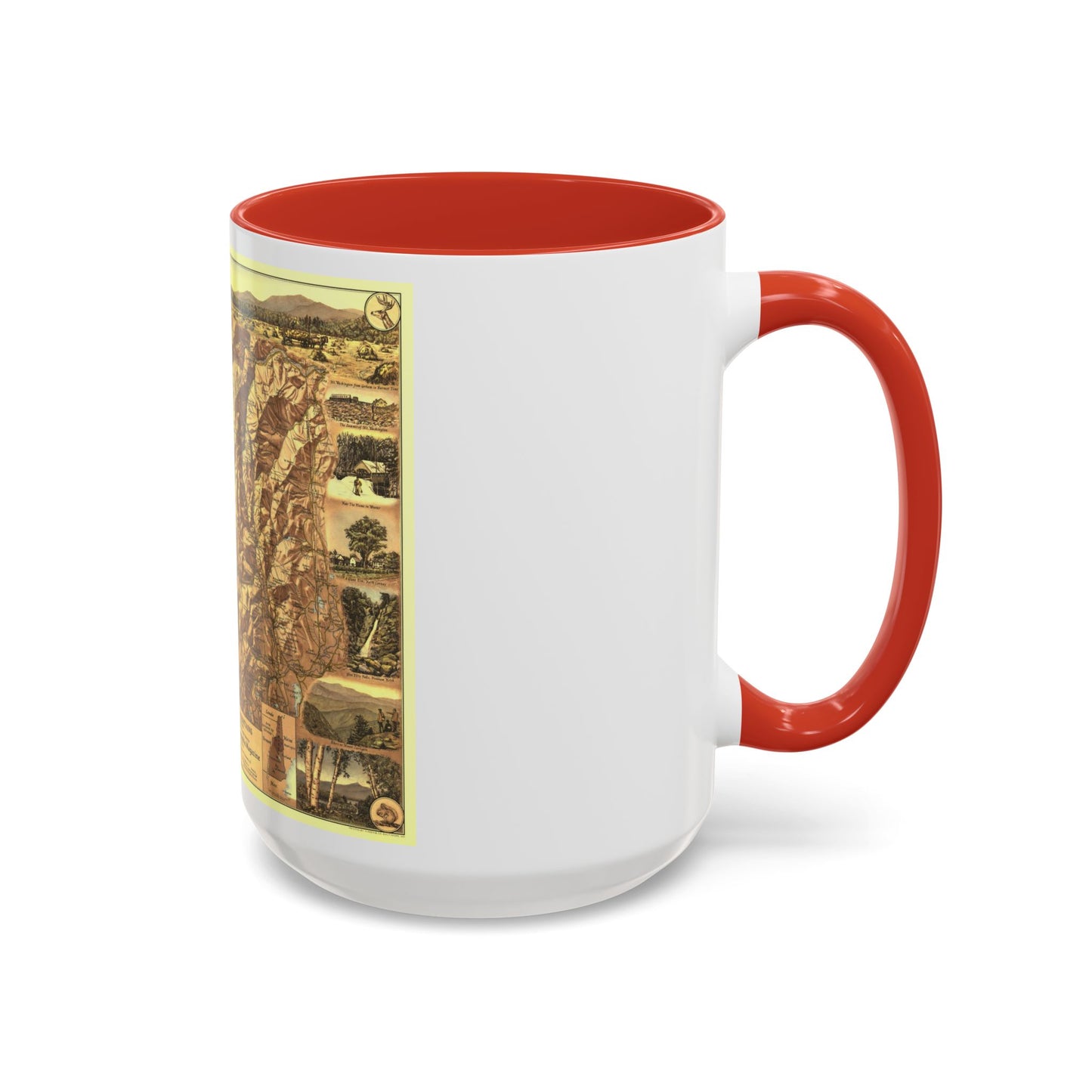 USA - New Hampshire's White Mountains (1937) (Map) Accent Coffee Mug-Go Mug Yourself