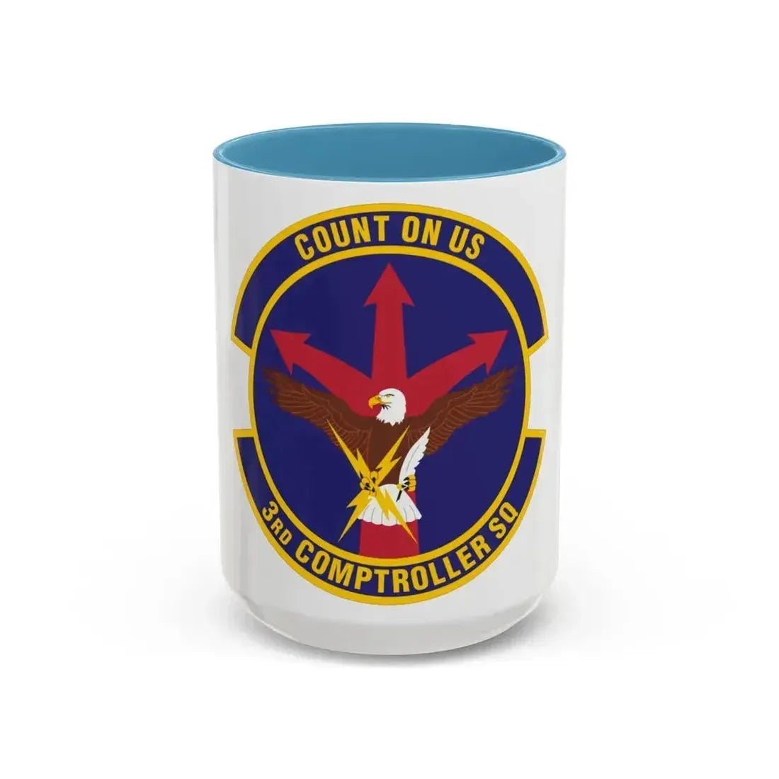 3d Comptroller Squadron (U.S. Air Force) Accent Coffee Mug 15oz Light Blue - Go Mug Yourself