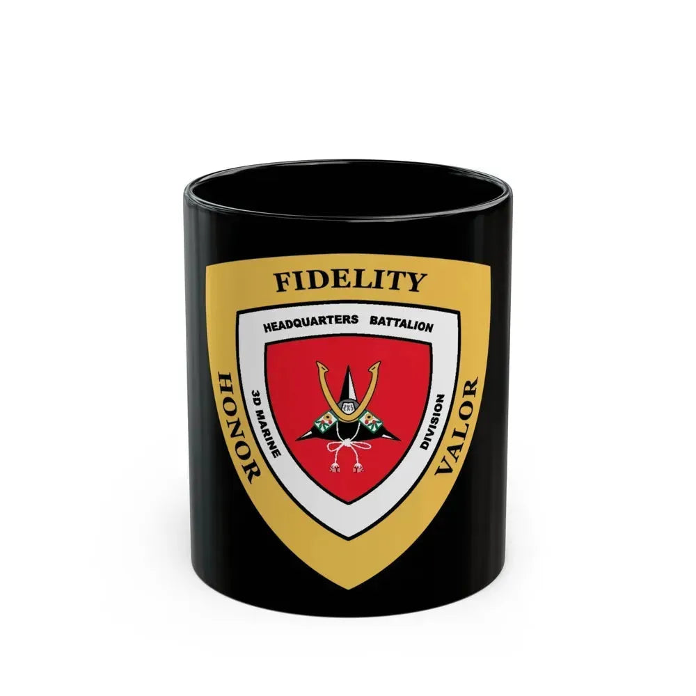 3rd Marine Division HQ Bn (USMC) Black Coffee Mug 11oz - Go Mug Yourself