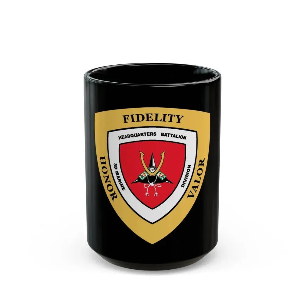 3rd Marine Division HQ Bn (USMC) Black Coffee Mug 15oz - Go Mug Yourself