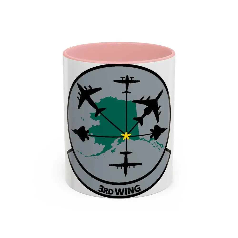 3rd Wing v2 (U.S. Air Force) Accent Coffee Mug 11oz Pink - Go Mug Yourself