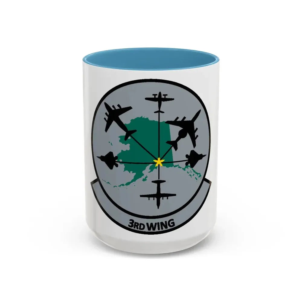 3rd Wing v2 (U.S. Air Force) Accent Coffee Mug 15oz Light Blue - Go Mug Yourself