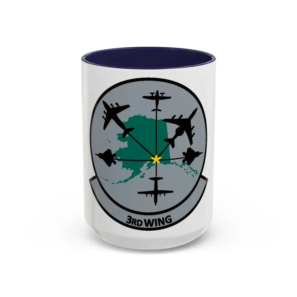 3rd Wing v2 (U.S. Air Force) Accent Coffee Mug 15oz Navy - Go Mug Yourself