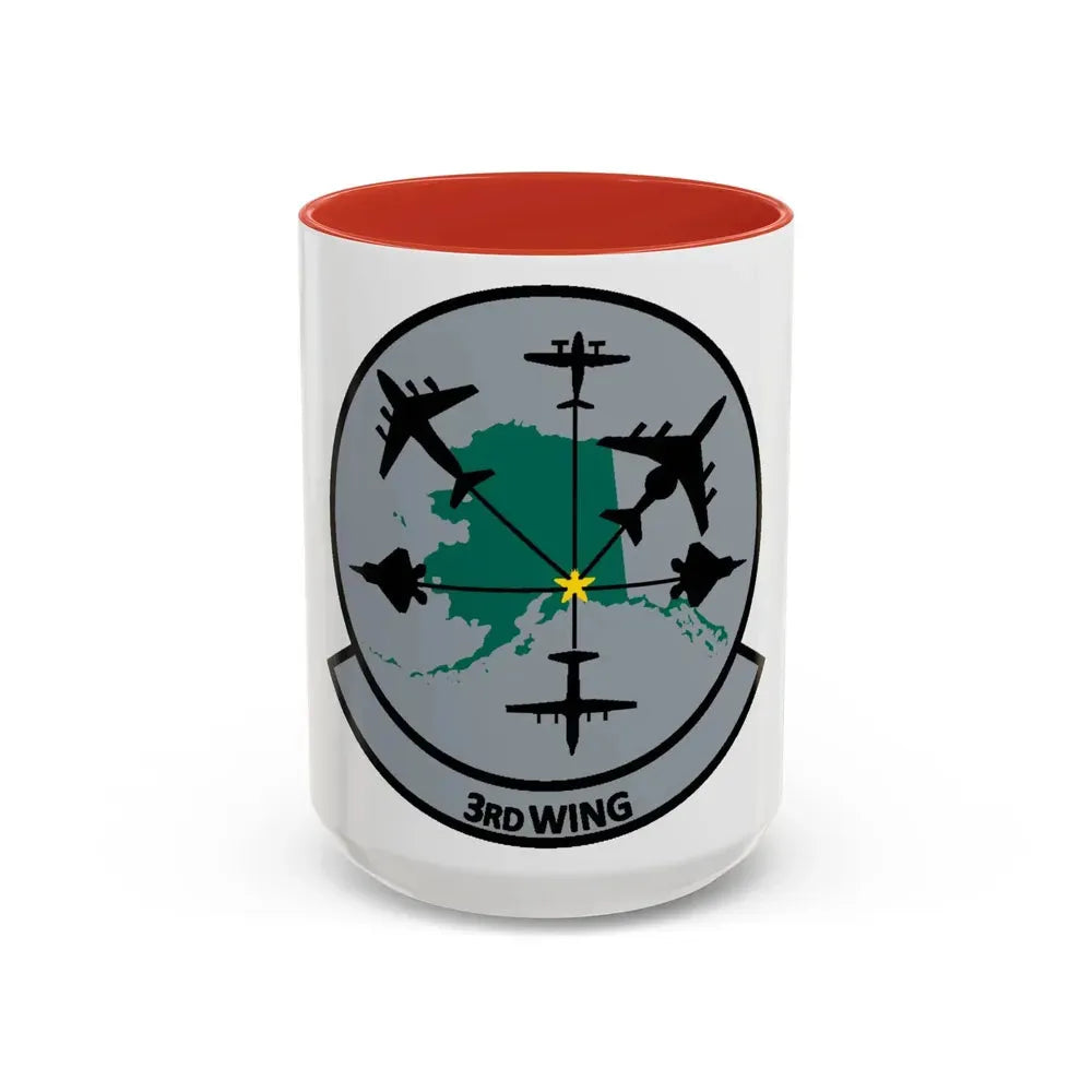 3rd Wing v2 (U.S. Air Force) Accent Coffee Mug 15oz Red - Go Mug Yourself